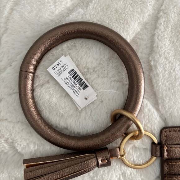 NEW Chico's Key Card Holder Wristlet Tassel Faux Leather Removable Bracelet - Picture 7 of 8